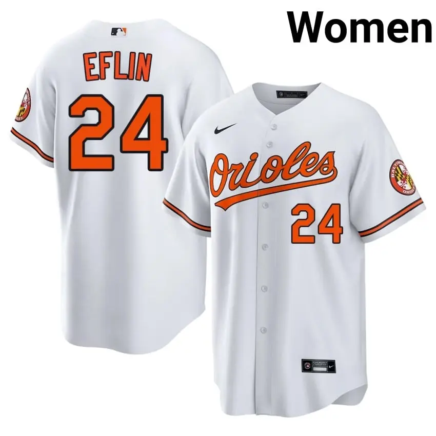 #24 Zach Eflin O's Women Player Jerseys - White
