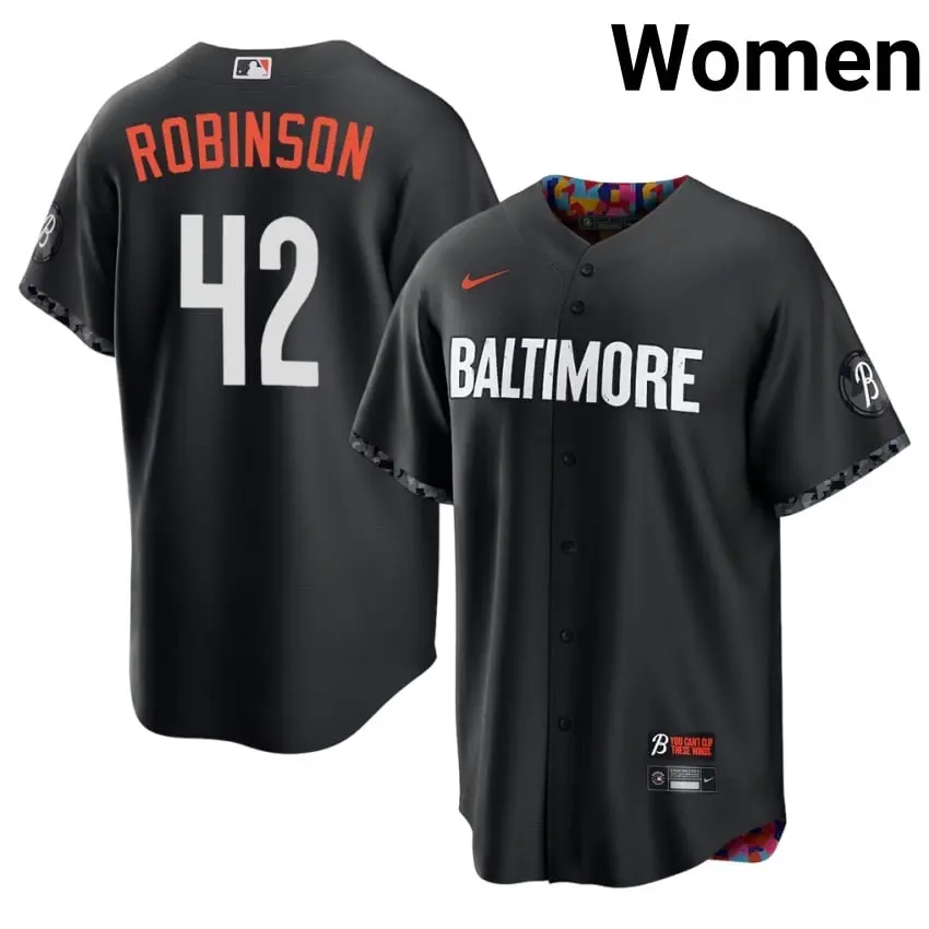 #42 Jackie Robinson BAL O's Womens City Connect Limited Jersey - Black