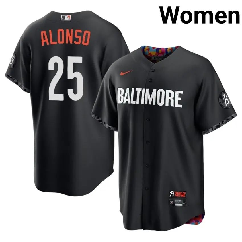 #25 Pete Alonso Birdland Women's City Connect Player Jerseys - Black