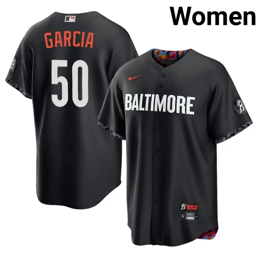 #50 Rico Garcia Baltimore Womens City Connect Game Jersey - Black
