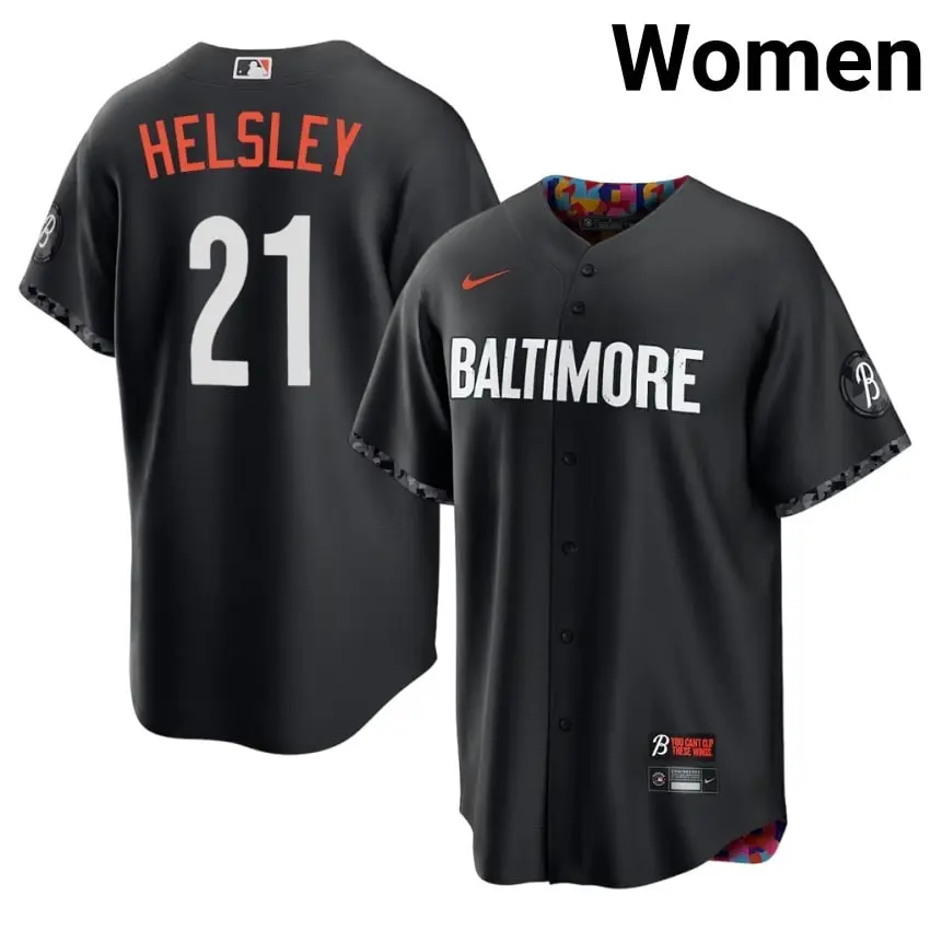 #21 Ryan Helsley Orange Birds Women's City Connect MLB Jerseys - Black