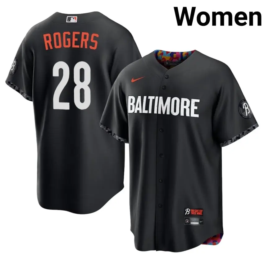 #28 Trevor Rogers BAL Womens City Connect Game Jerseys - Black