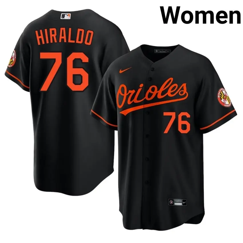 #76 Yaramil Hiraldo BAL O's Women 2026-27 Jerseys - Black