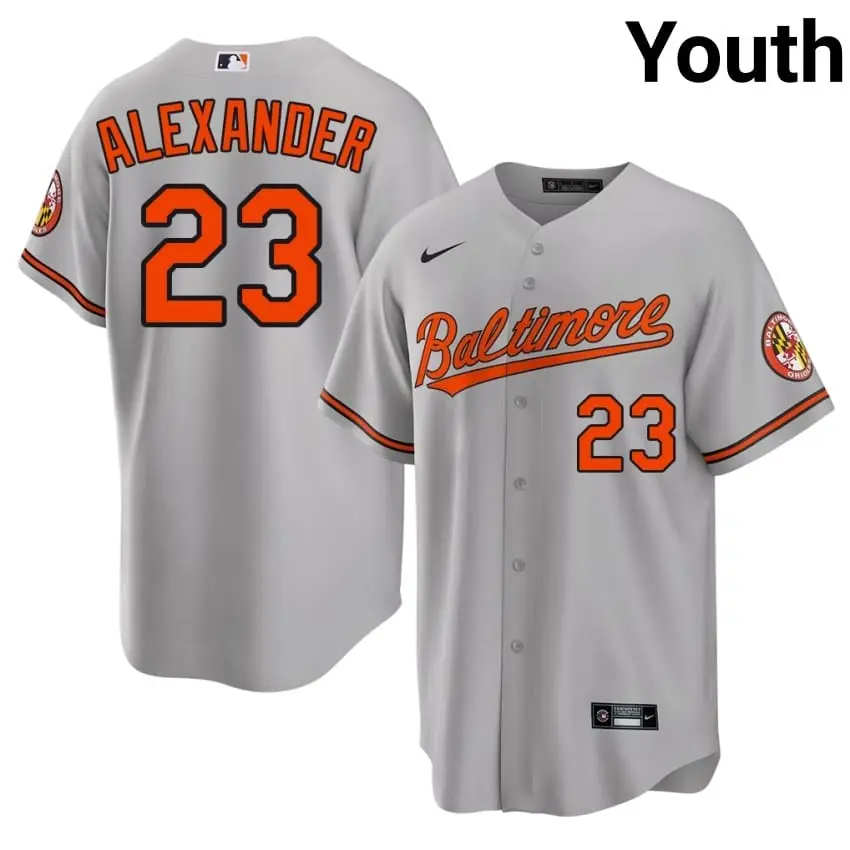 #23 Blaze Alexander Birds Youth Stitched Jersey - Gray