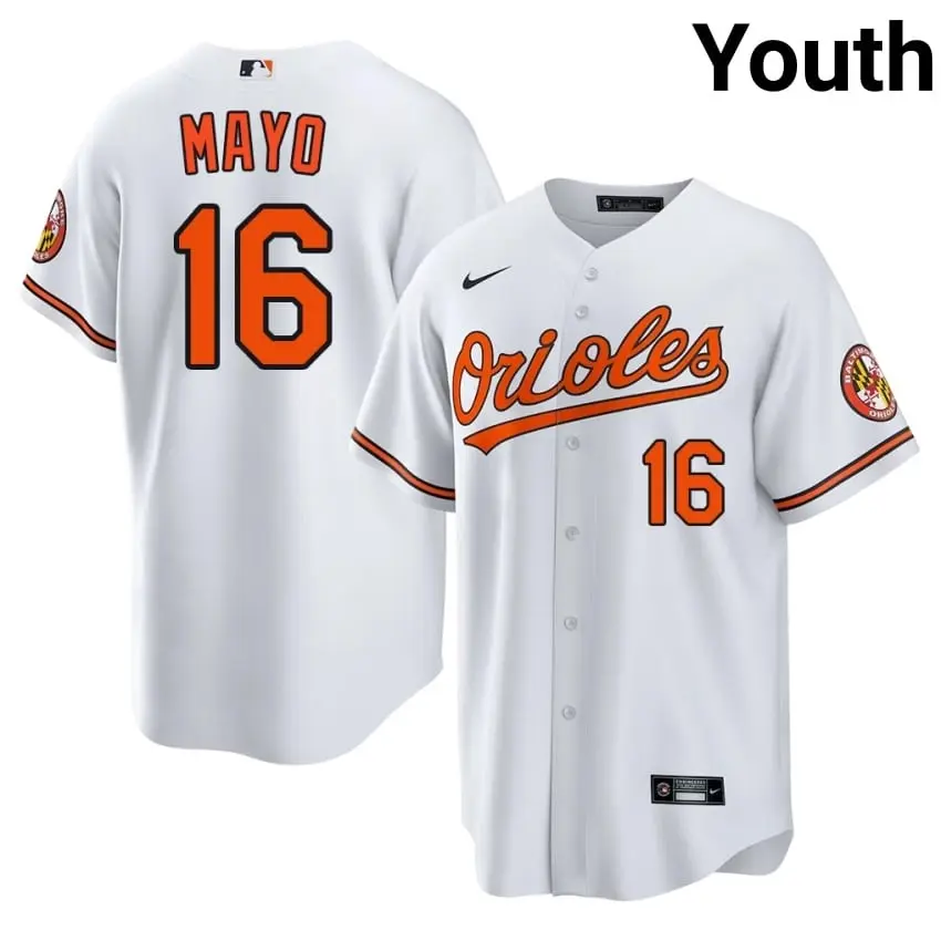 #16 Coby Mayo Birds Youth Game Jerseys - White