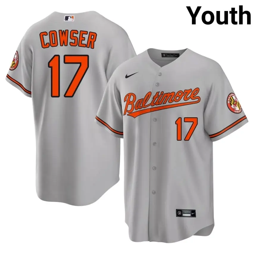 #17 Colton Cowser Birds Youth Popular Jerseys - Gray