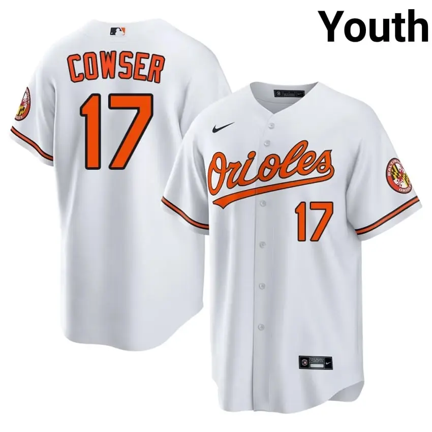 #17 Colton Cowser Orioles Youth Stitched Jerseys - White