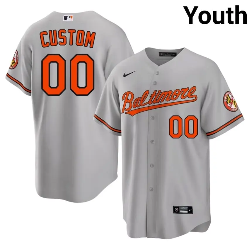#00 Custom The Birds Youth MLB Jersey - Gray