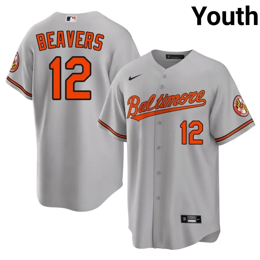 #12 Dylan Beavers Baltimore Youth Authentic Jersey - Gray