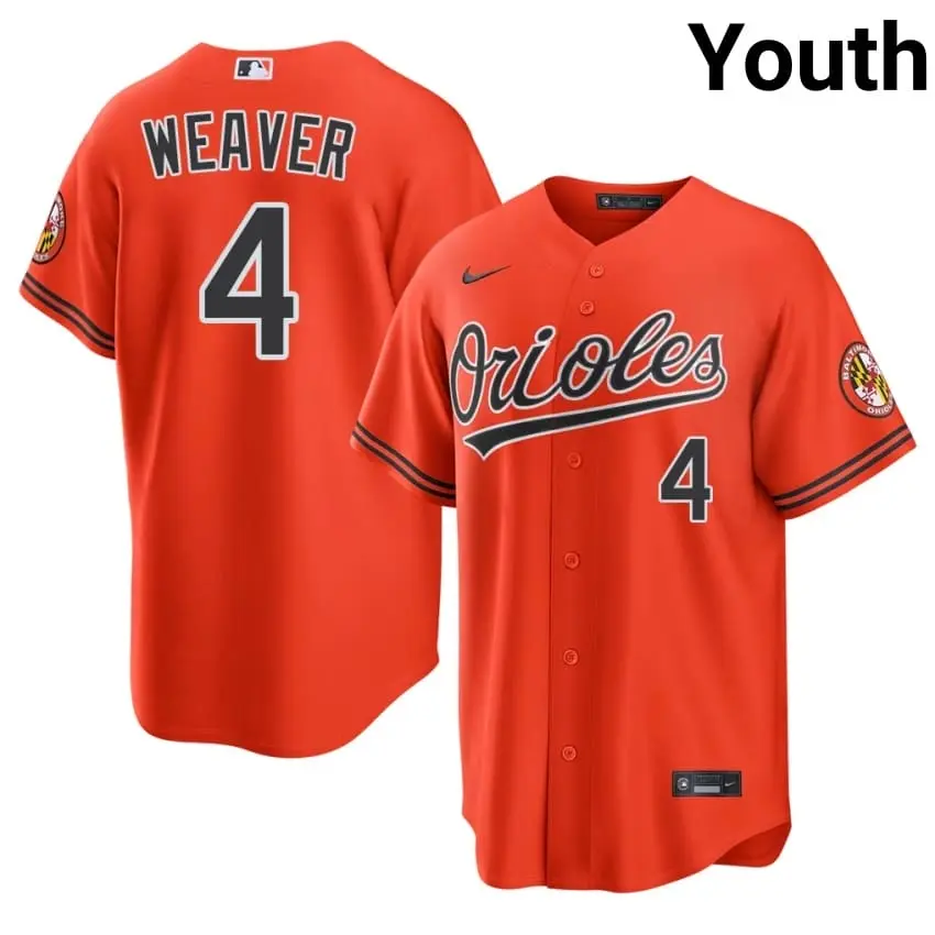 #4 Earl Weaver O's Youth Player Jersey - Orange