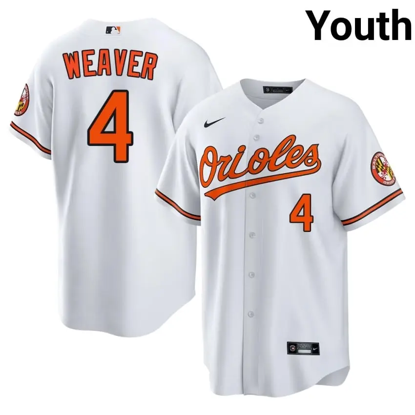 #4 Earl Weaver Baltimore Youth Stitched Jersey - White