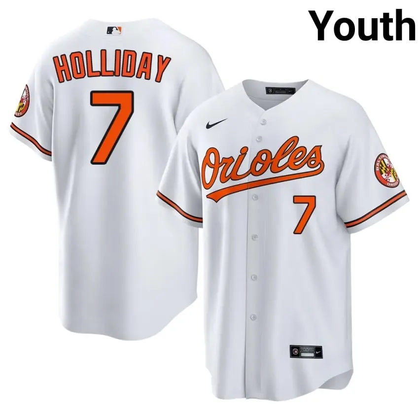 #7 Jackson Holliday Baltimore O's Youth Limited Jersey - White