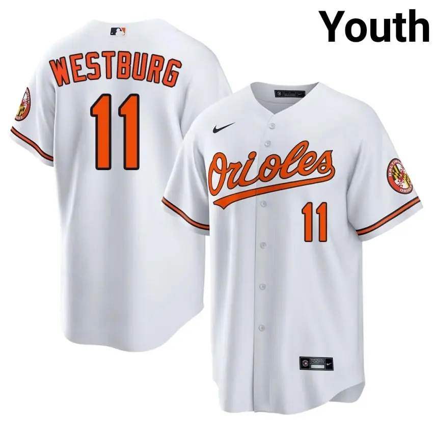 #11 Jordan Westburg BAL O's Youth New Jerseys - White