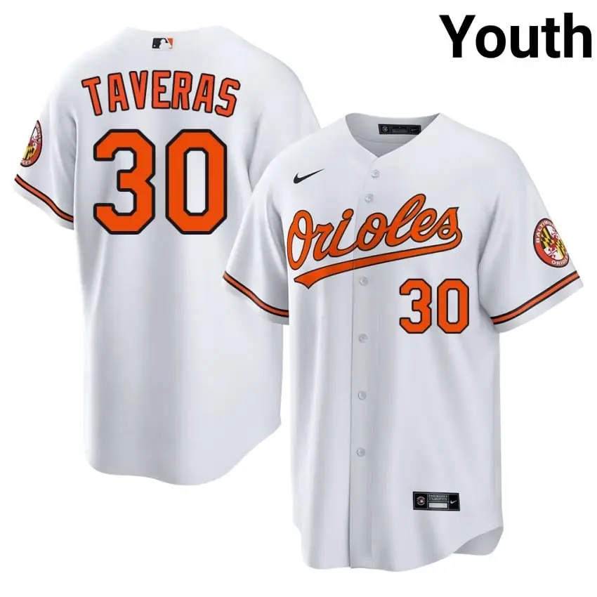 #30 Leody Taveras O's Youth Player Jersey - White