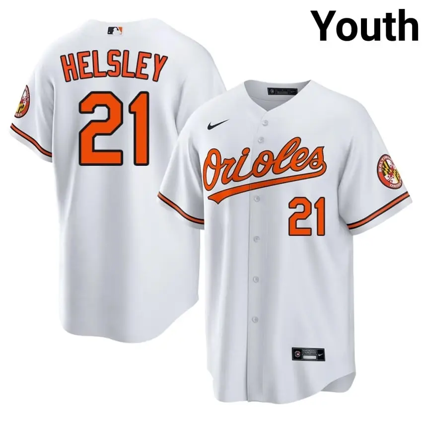 #21 Ryan Helsley Baltimore O's Youth Official Jerseys - White