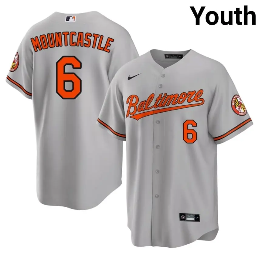 #6 Ryan Mountcastle Baltimore Youth Popular Jerseys - Gray