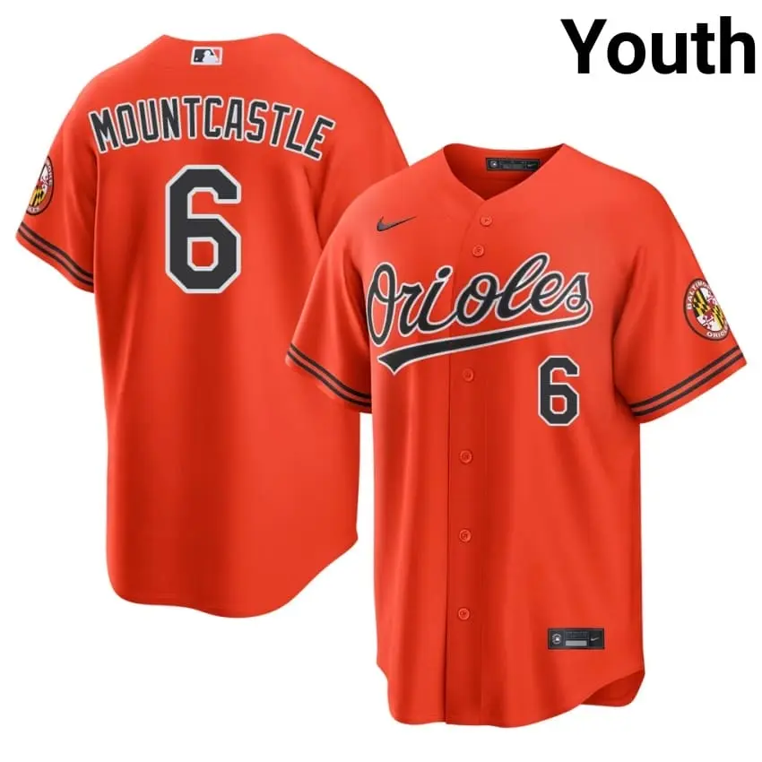 #6 Ryan Mountcastle Baltimore Youth MLB Jersey - Orange