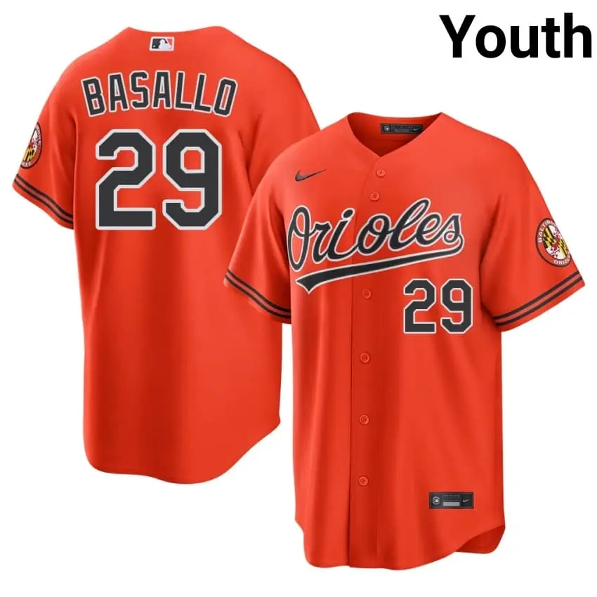 #29 Samuel Basallo The Birds Youth Popular Jersey - Orange