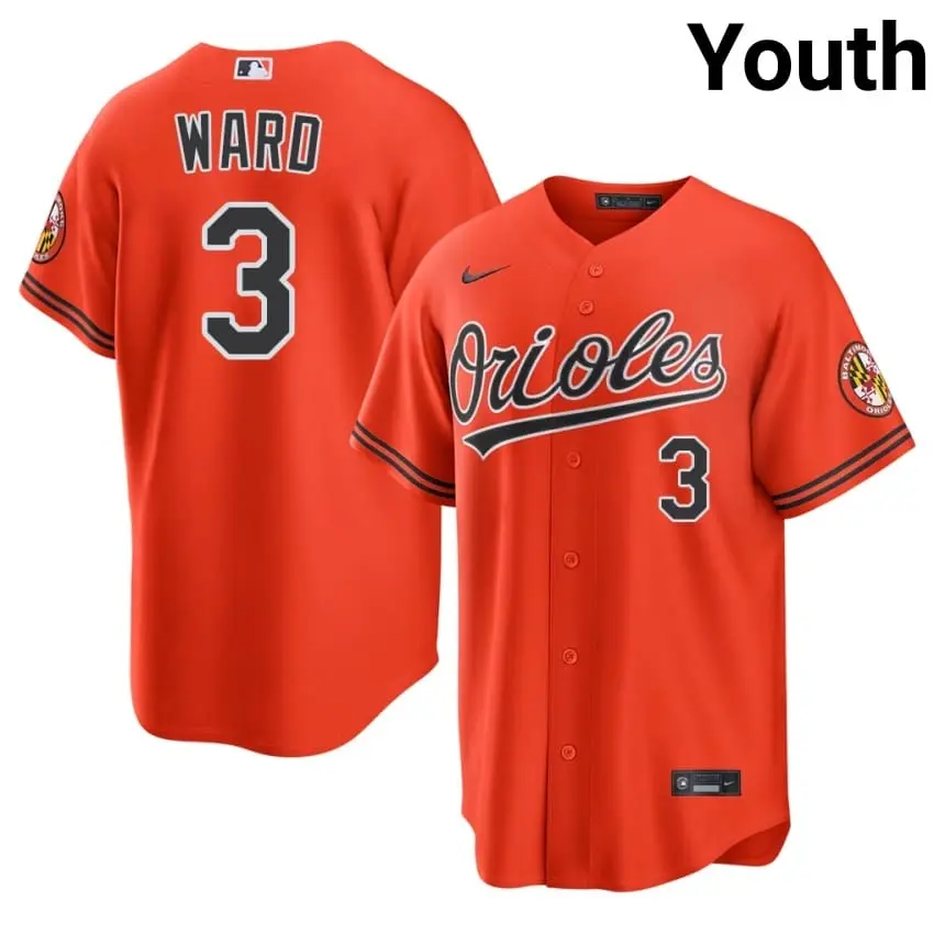 #3 Taylor Ward Baltimore O's Youth Embroidery Jerseys - Orange