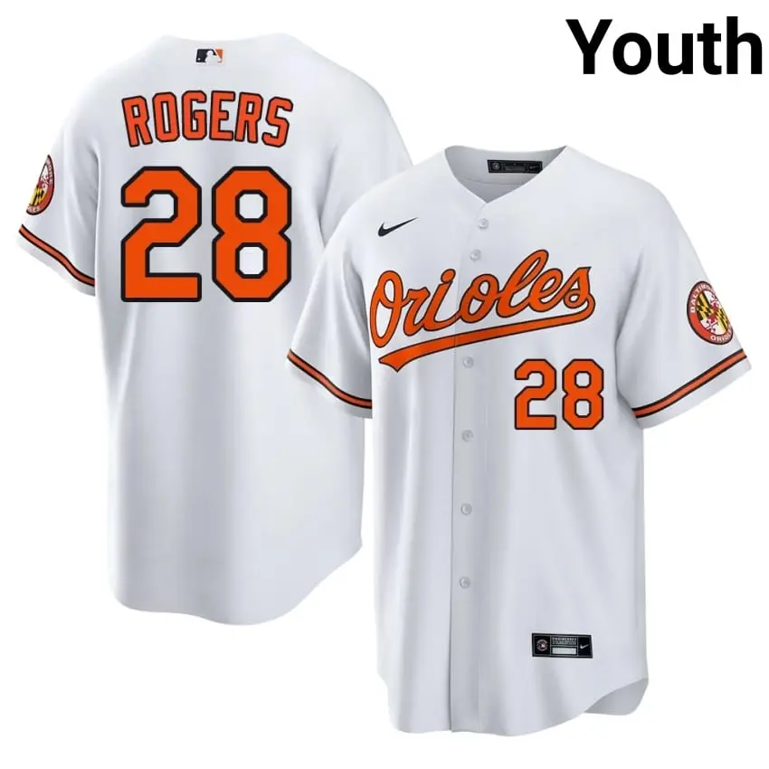 #28 Trevor Rogers Birds Youth Stitched Jerseys - White