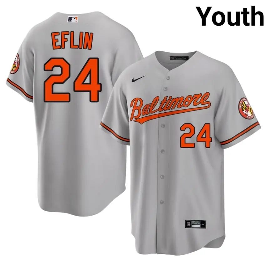 #24 Zach Eflin Birdland Youth Player Jerseys - Gray