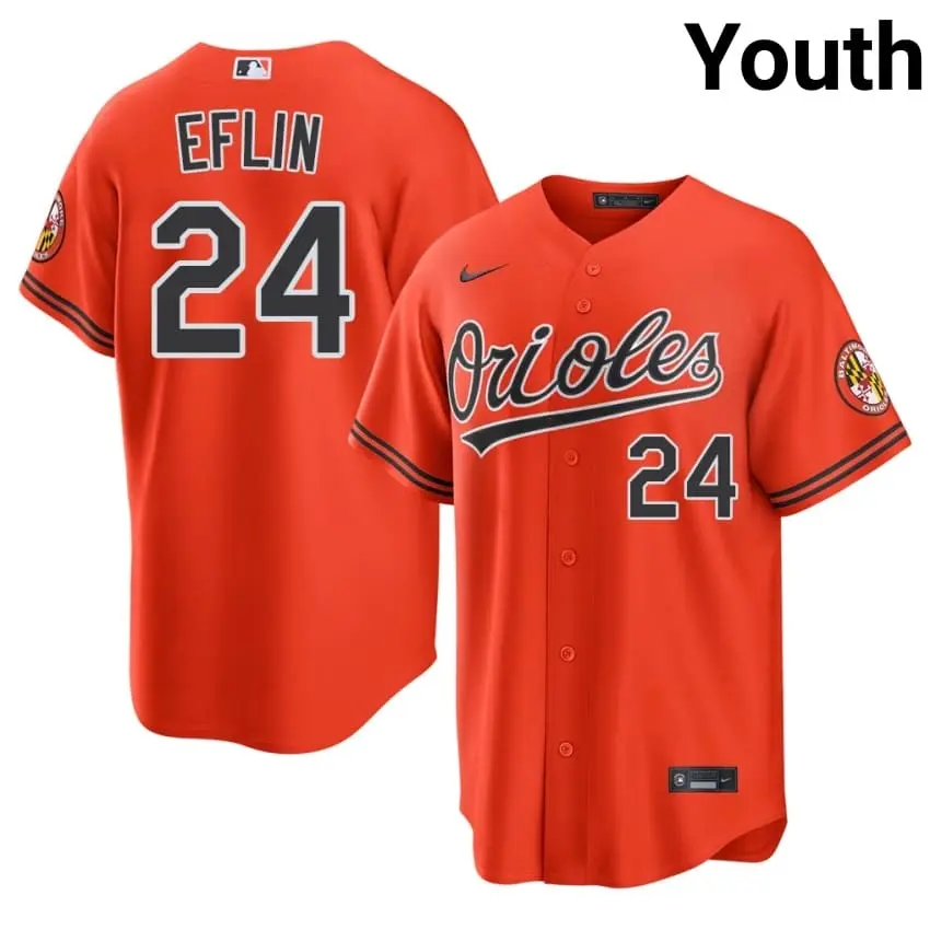#24 Zach Eflin Birdland Youth 2026 Jersey - Orange