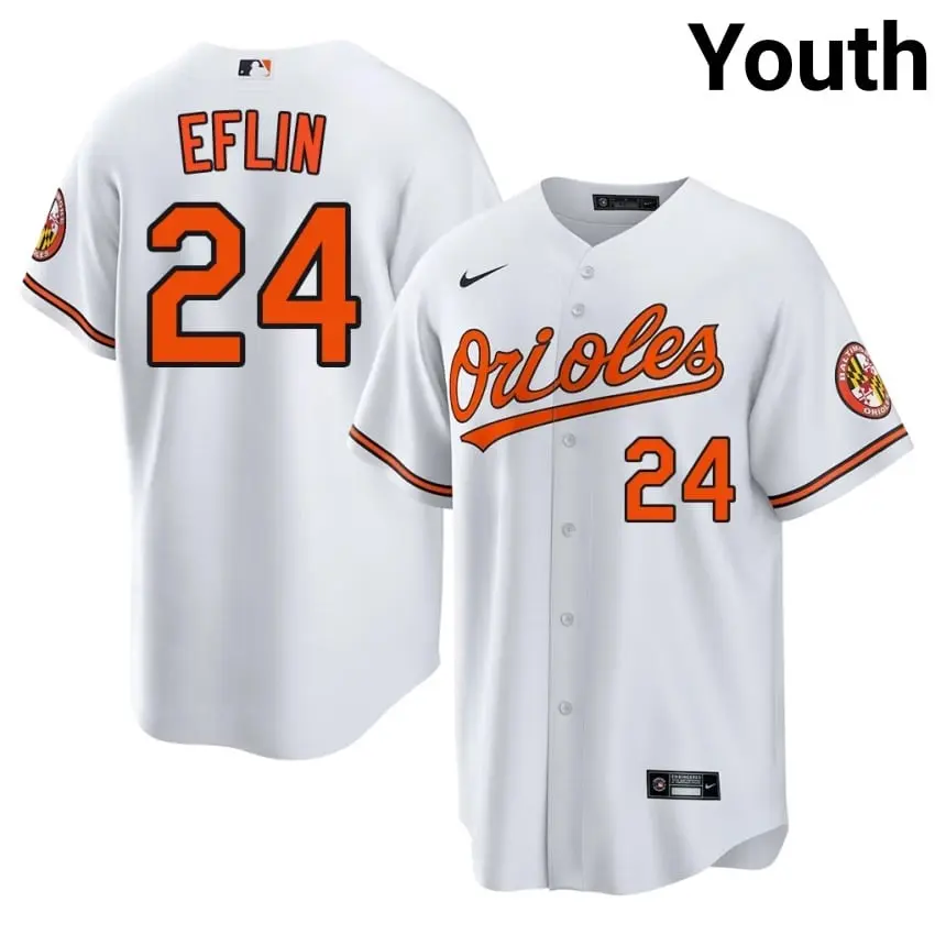 #24 Zach Eflin Birds Youth 2026-27 Jerseys - White