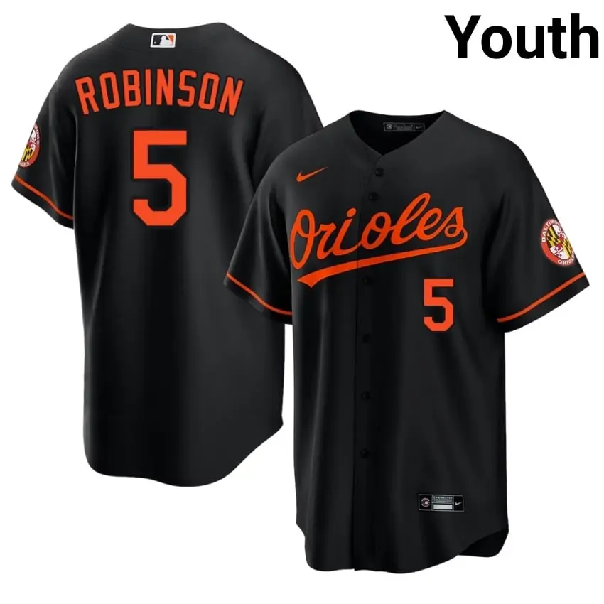 #5 Brooks Robinson O's Youth Player Jersey - Black