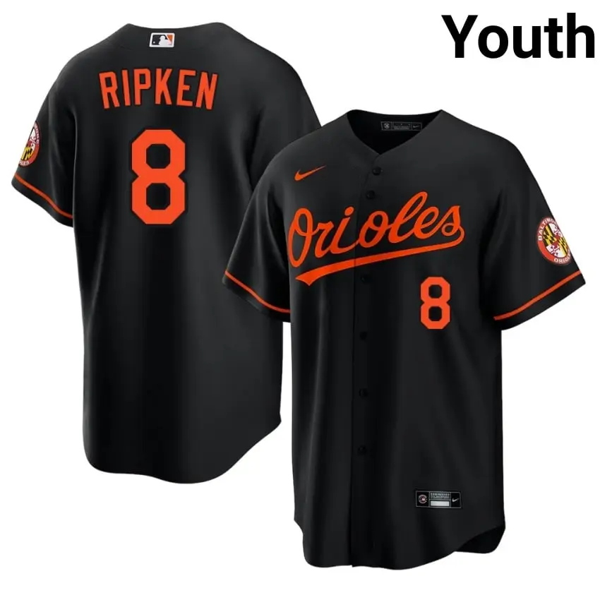 #8 Cal Ripken Jr. BAL Orioles Youth Limited Jersey - Black