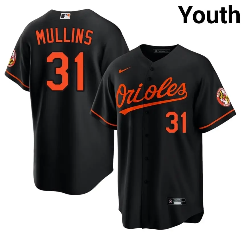 #31 Cedric Mullins Orioles Youth New Jersey - Black