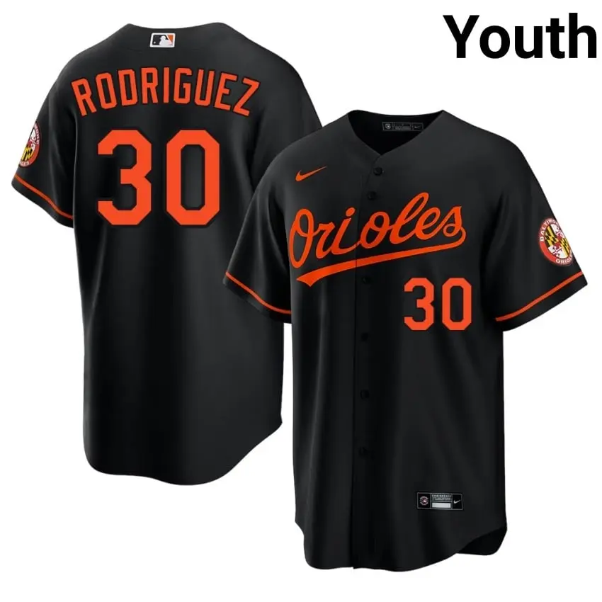 #30 Grayson Rodriguez BAL O's Youth Stitched Jerseys - Black