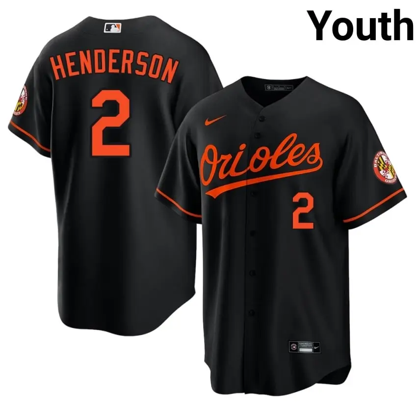 #2 Gunnar Henderson The Birds Youth Stitched Jerseys - Black