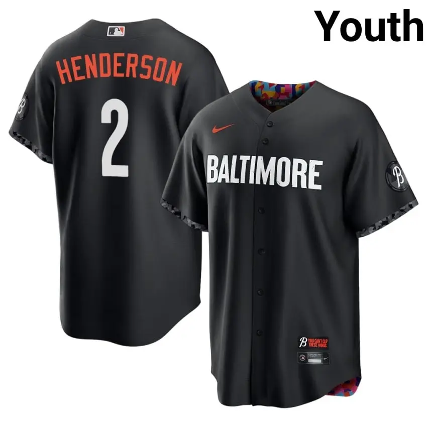 #2 Gunnar Henderson Orioles Youth City Connect 2026 Jersey - Black