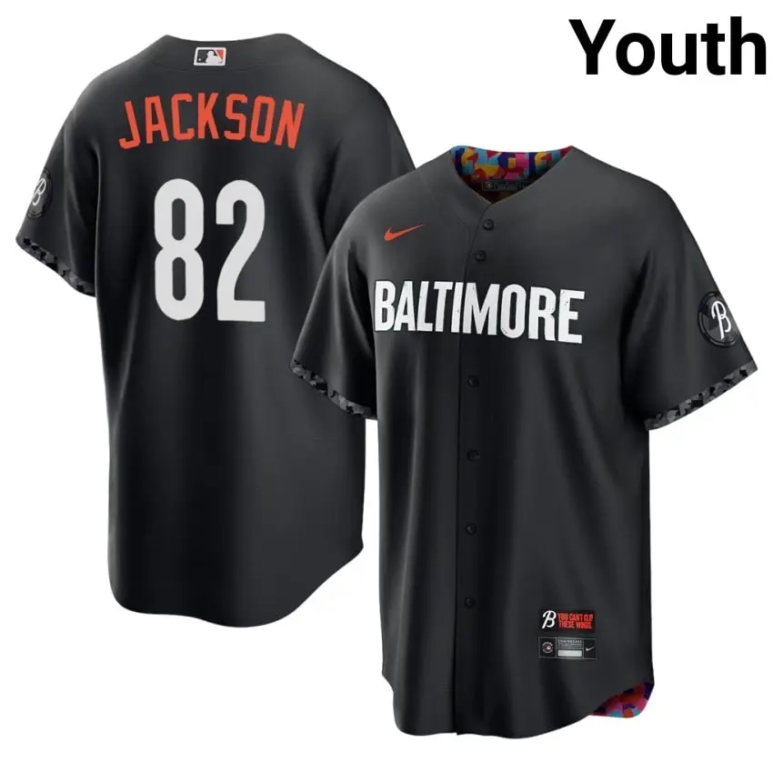 #82 Jeremiah Jackson Orange Birds Youth City Connect MLB Jerseys - Black
