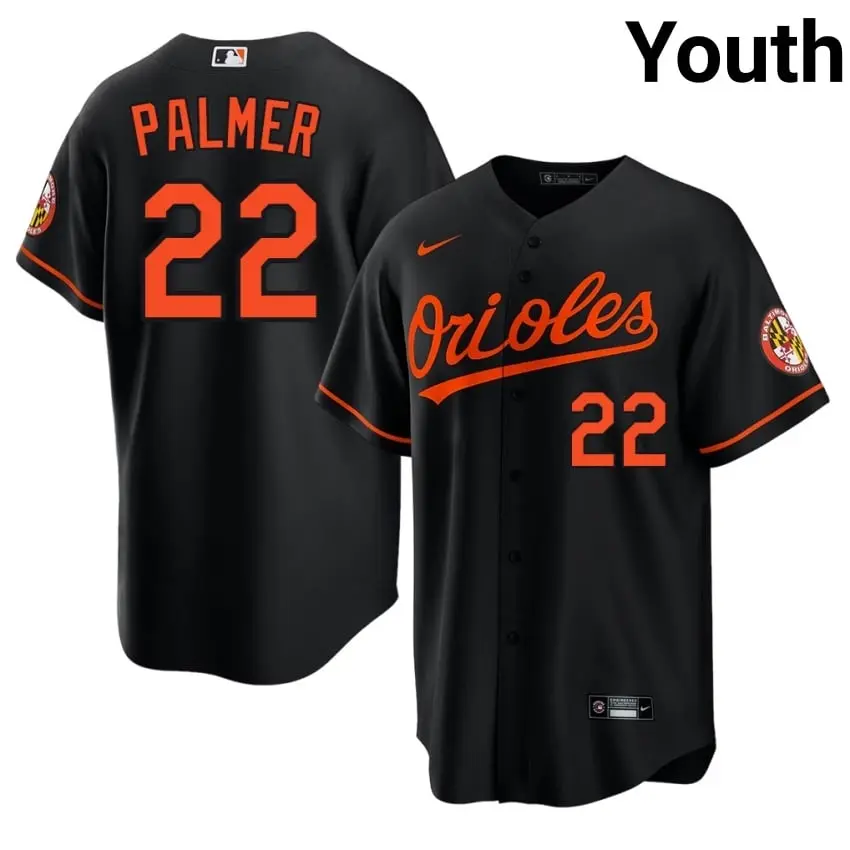 #22 Jim Palmer The Birds Youth Limited Jerseys - Black