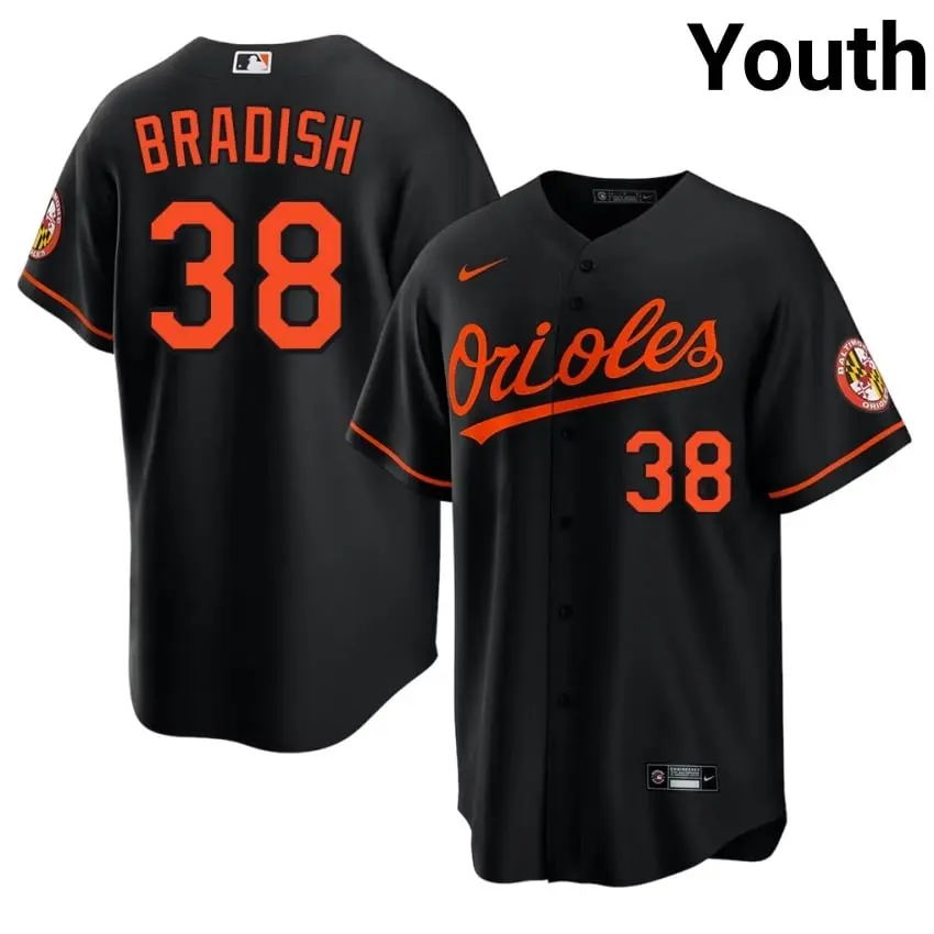 #38 Kyle Bradish BAL Orioles Youth Stitched Jerseys - Black