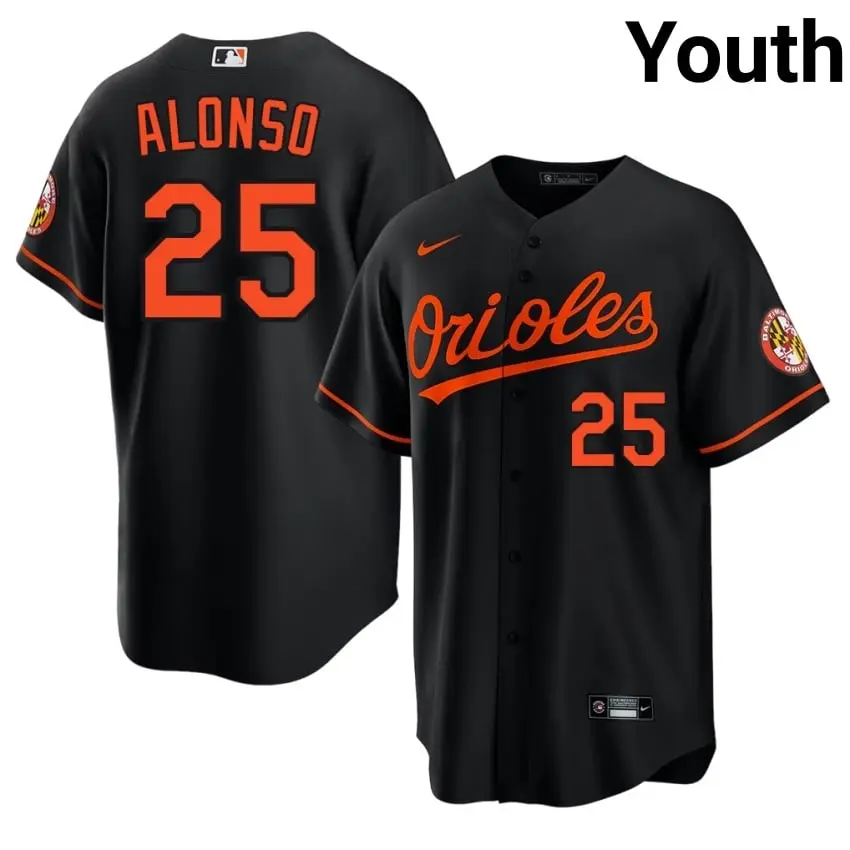 #25 Pete Alonso The Birds Youth Popular Jersey - Black