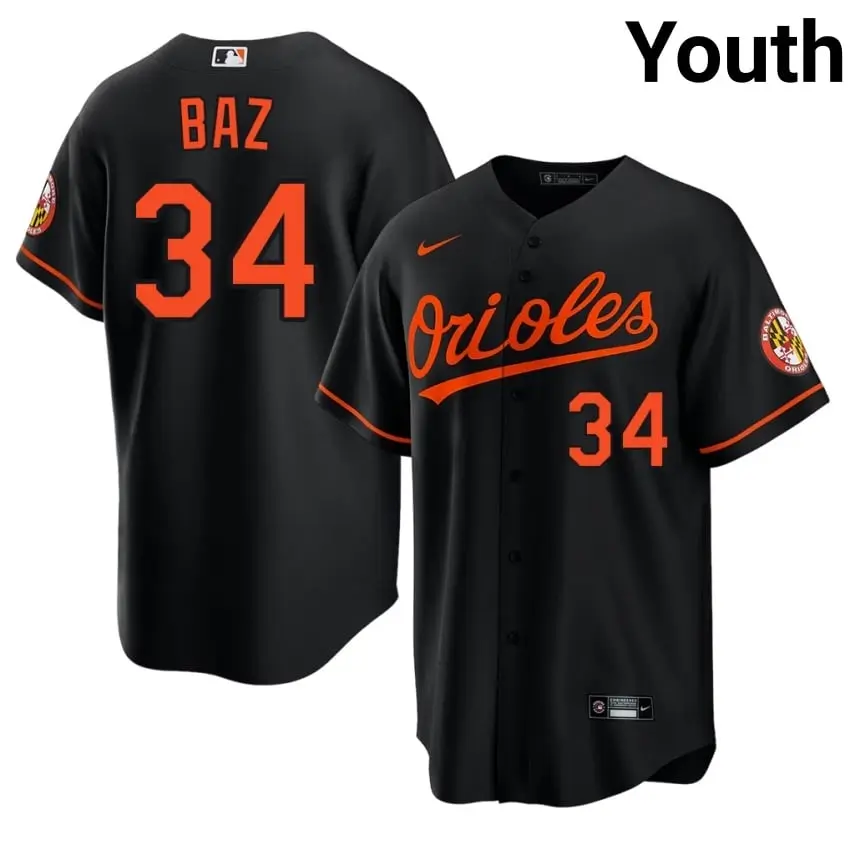#34 Shane Baz The Birds Youth Popular Jersey - Black