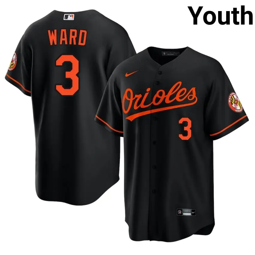 #3 Taylor Ward Orange Birds Youth Popular Jersey - Black