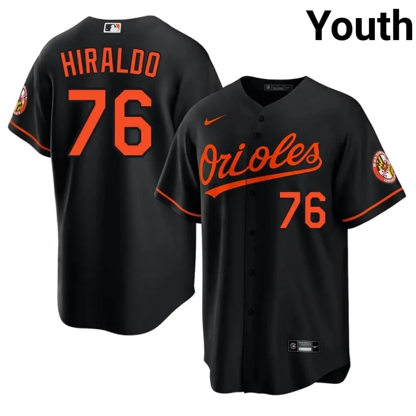 #76 Yaramil Hiraldo Birds Youth Replica Jerseys - Black