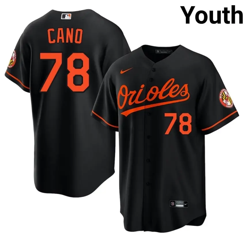 #78 Yennier Cano Baltimore O's Youth 2026 Jersey - Black