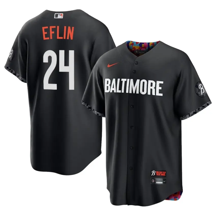 #24 Zach Eflin Baltimore O's Men City Connect Limited Jerseys - Black